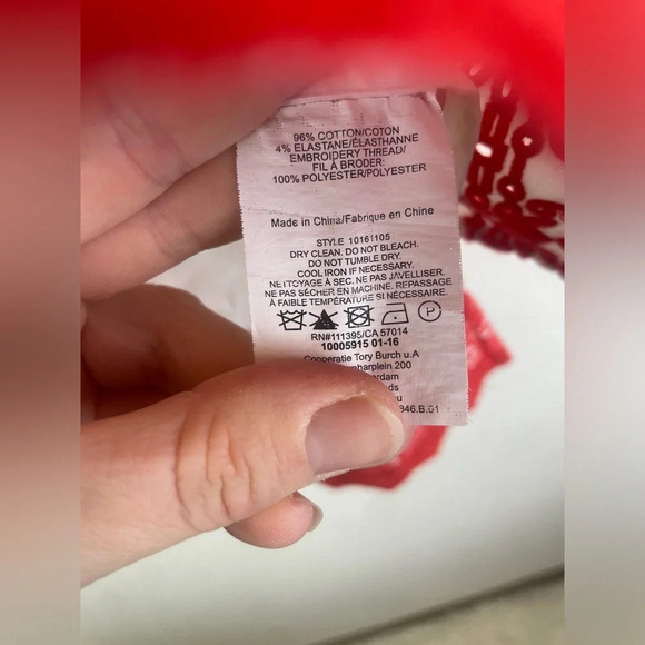 Tory Burch Isla Embroidered Top, size 4 - Picture 6 of 6